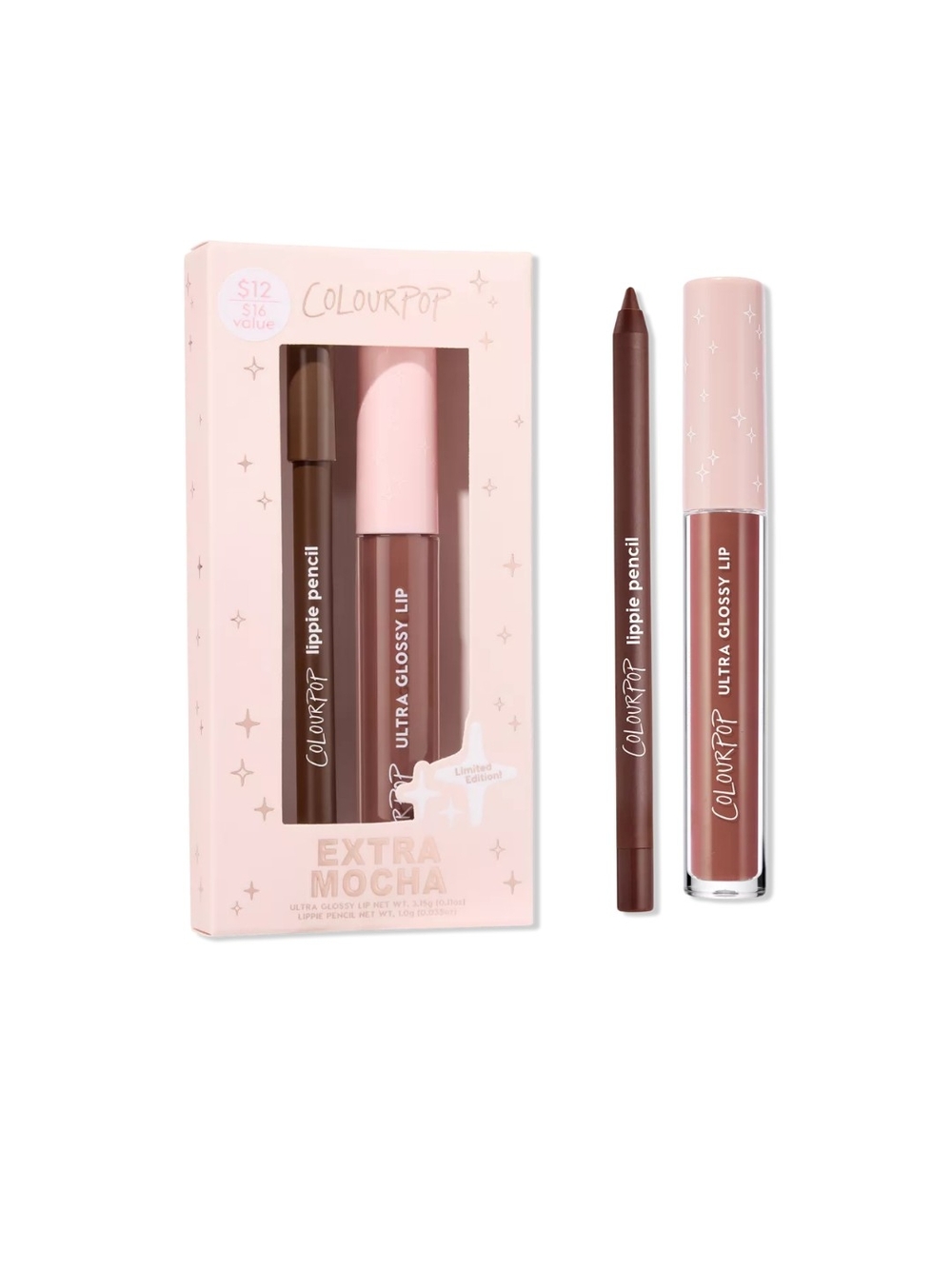 ColourPop Extra Mocha Lip Gloss and Lippie Pencil Set 🆕